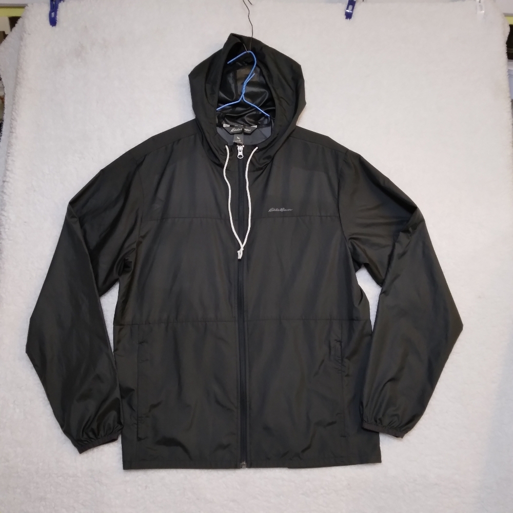 Eddie Bauer Men's Full Zip Hooded Windbreaker- Medium